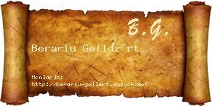 Berariu Gellért névjegykártya